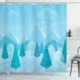 thumbnail image 1 of Ambesonne Northwoods Shower Curtain, Christmas Pines Alps, 69"Wx84"L, Pale Blue and Teal, 1 of 3