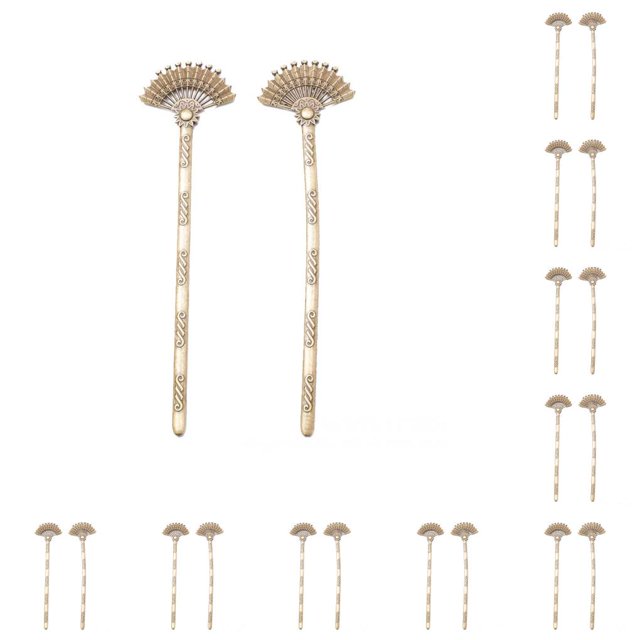 Sonducket Palillo para el cabello, marcador de amuleto antiguo, colgante DIY, herramientas de estilismo, accesorio de joyería, regalos de Bronce antiguo 10Conjunto