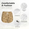 thumbnail image 4 of Balery Brown Flowers Pantalones cortos deportivos para mujer con forro y dos bolsillos, elásticos, para entrenamiento, gimnasio, yoga-Large, 4 of 7