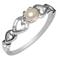 thumbnail image 1 of LBG British Made 925 Sterling Silver Cultured Pearl Womens Solitaire Ring - 33 size options - Size 5, 1 of 7