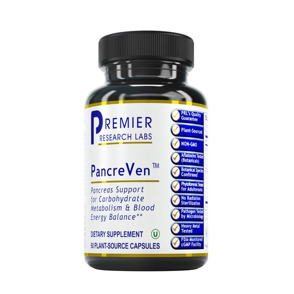 Premier Research Labs PancreVen - Supports Pancreatic & Digestive Health - with Cinnamon Bark, Prickly Pear, Blueberry & Cranberry - Broad-Spectrum Botanical Formula - 60 Plant-Source Capsules