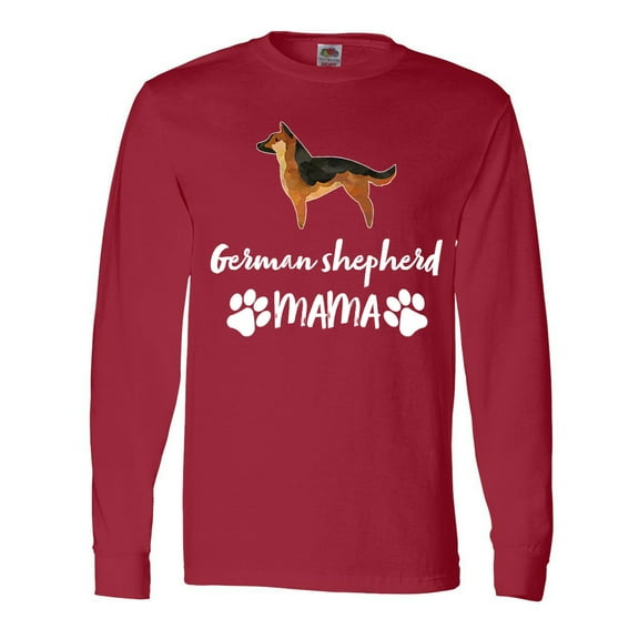 Inktastic German Shepherd Mama with Paw Prints Long Sleeve T-Shirt