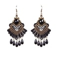 thumbnail image 1 of Gothic Lace Dangle Earrings Vintage Rhinestone Teardrop Dangle Earrings - Black, 1 of 2