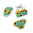thumbnail image 5 of Seyurigaoka Baby Girl's Flower Print Crop Top, Short Pants and Hat 3PC-Swimsuit, 5 of 8