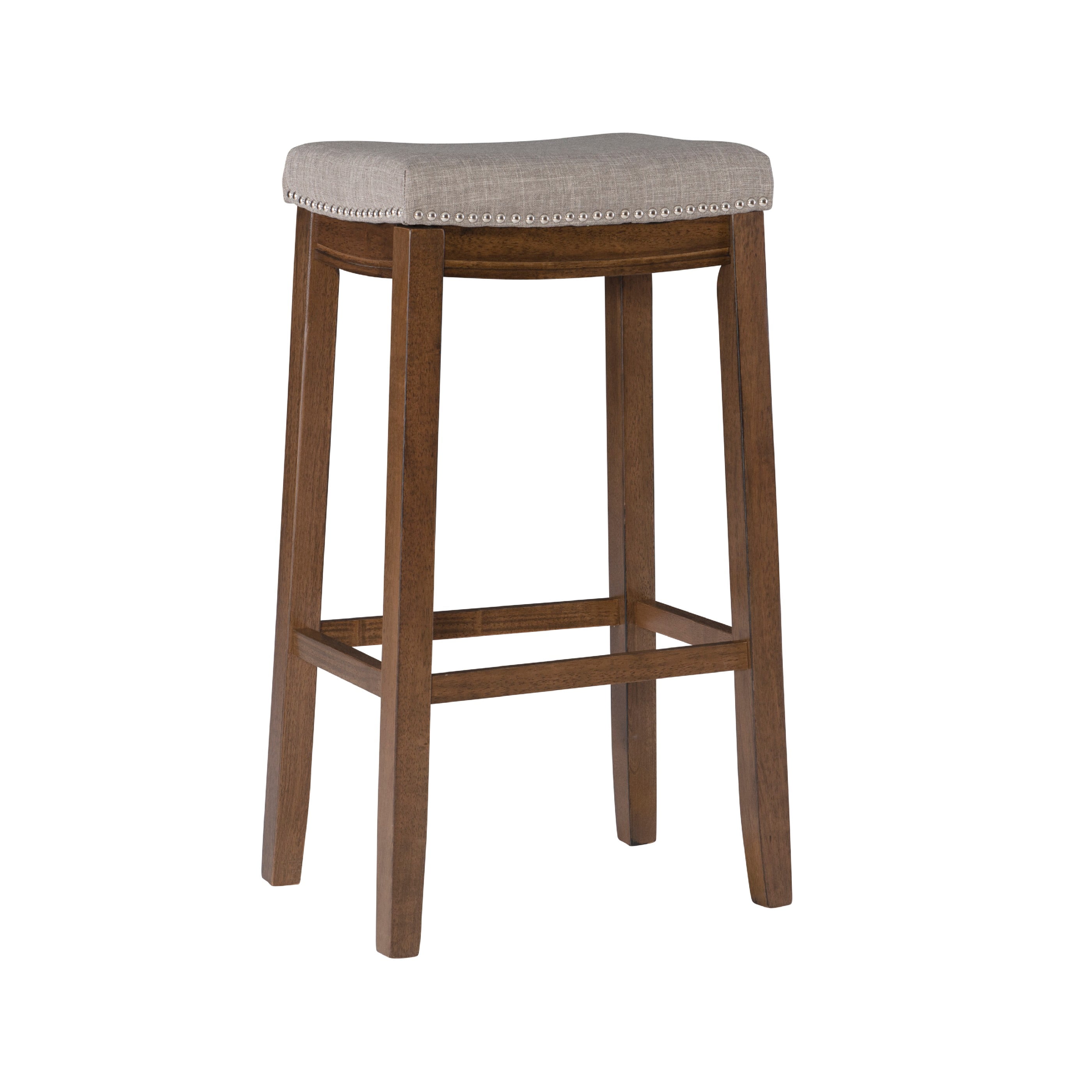 24 claridge leather saddle counter stool linon