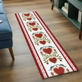thumbnail image 4 of Valentine's Day Washable Area Rug 2 x 6 ft Red Love Shape Flowers Green Leaf Striped, Soft Non Slip Rugs Stain Repellent Indoor Felt Carpet for Living Dining Room Bedroom Home Office, 4 of 9