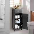 thumbnail image 2 of Giantex Wooden Bathroom Floor Cabinet, Freestanding Storage Cabinet w/Adjustable Shelf & Anti-Tilt Design, Black, 2 of 8