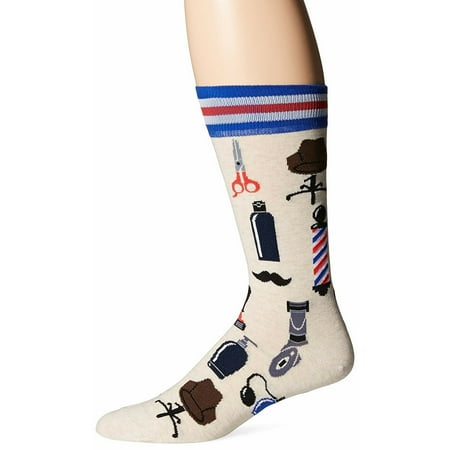 Hot Sox Mens Barber Shop Crew Socks