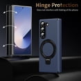thumbnail image 4 of Allytechgroup Shockproof Case for Samsung Galaxy Z Fold 6, Magnetic Cover Support Wireless Charging Anti-Scratch Ring Bracket Stand Bumper Rugged Phone Case for Galaxy Z Fold 6, Blue, 4 of 9