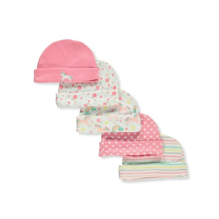 

Zak & Zoey Baby Girls 5-Pack Caps - pink/multi 0 - 12 months