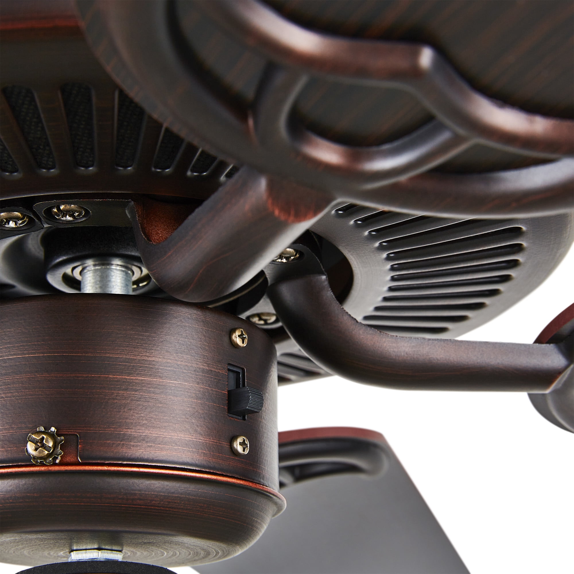 52HES5ORB-MB-LED-WH-Concord Fans-Heritage Square - 52 Inch 5 Blade Ceiling Fan with Light Kit   Oil Rubbed Bronze Finish with Oil Rubbed Bronze Blade