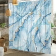 thumbnail image 3 of 72x84 Inches Blue Gold Marble Shower Curtain Abstract Golden Glitter Watercolor Crack Lines Texture Modern Ink Art Shower Curtains for Bathroom Decor Polyester Fabric Waterproof with Hooks, 3 of 6