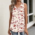 thumbnail image 6 of Bbyeadc Tank Tops for Women Sleeveless Pleated Tank Top Loose Fit Floral Print Shirt Comfortable Beach Travel Everyday Wear,Red (S), 6 of 7