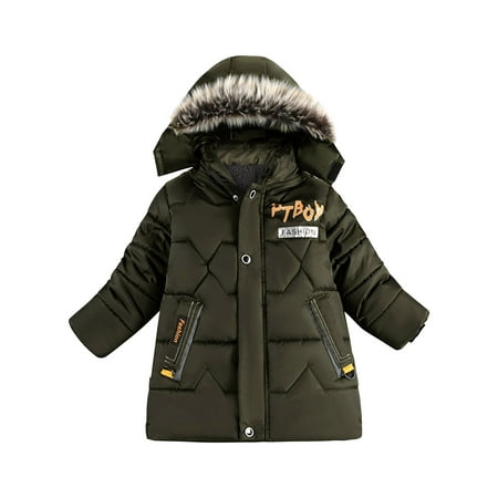

Kids Jackets for Girls Boys Toddler Baby Cute Solid Color Winter Hoodie Keep Warm Cotton Thick Coat
