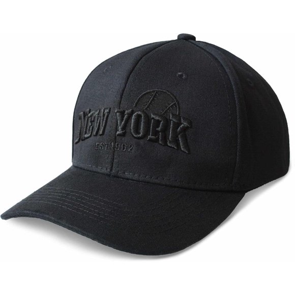 shiyou-Black Low Profile Place City Name Hat - Adjustable Embroidered Baseball Cap for Men or Women, A Black N Y, One Size-Medium