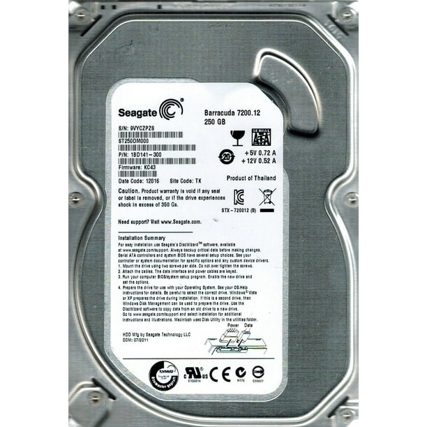 Seagate St250dm000 P N 1bd141 300 250gb F W Kc43 Tk Walmart Com Walmart Com