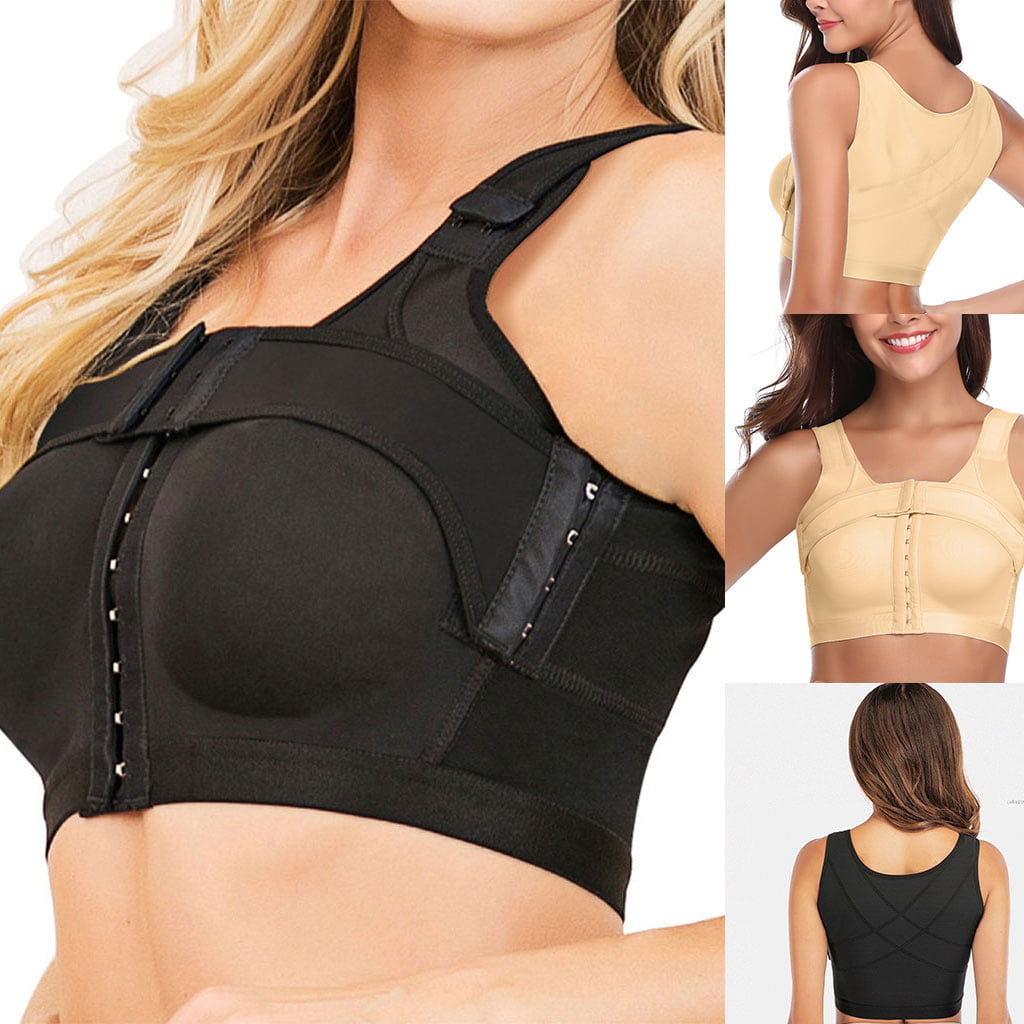 BYDOT Women Front Closure Bra Post-Surgery Shaper Underwear Compression  Posture Corrector Crop Top with Breast Support Band 