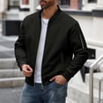 thumbnail image 6 of Yokua Fleece Bomber Coat Men Waffle Zip Up Varsity Coat Windbreaker Coat Barn Coat Outwear with Pockets, 6 of 10