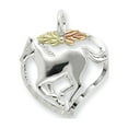 thumbnail image 4 of 925 Sterling Silver Necklace with Pendants Chain Landstrom's Mt. Rushmore Black Hills 12K Gold Accents Horse Within Heart 18 inch Spring Ring Clasp mm, 4 of 6