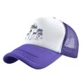 thumbnail image 1 of Men Baseball Hat Hollow Out Breathable Mesh Coconut Tree Print Long Brim Sunscreen Adjustable Baseball Sport Summer Trucker Hat Clothes Accessory, 1 of 10