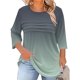 thumbnail image 1 of Neewe Womens Plus Size Tops 3/4 Sleeve Shirts Crewneck Pleated Blouses Dressy Casual Fashion Tunic Top (1X-5X), 1 of 5