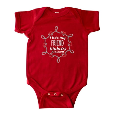 

Inktastic I Love My Friend Diabetes Awareness Gift Baby Boy or Baby Girl Bodysuit