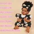 thumbnail image 5 of Takanini Reborn Baby Dolls African American Silicone Limbs Realistic Baby Doll with Soft Body Birthday Gift, 5 of 7