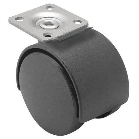 Shepherd Hardware Plate Caster,Swivel,Nylon,2 5/8"H PTW50101BK