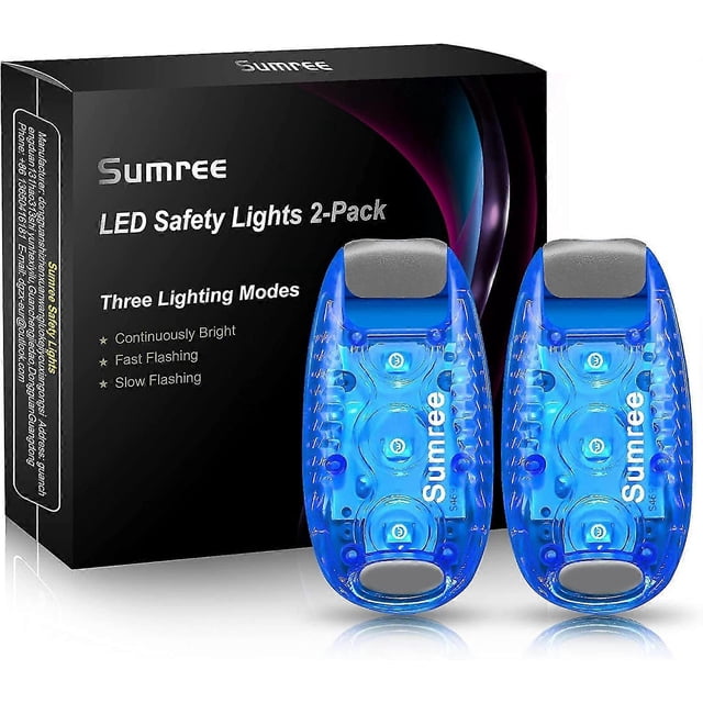 2pcs Led Flashing Light, Safety Light For School Bag Bike Light, Running Light For Joggers Night Work Blue