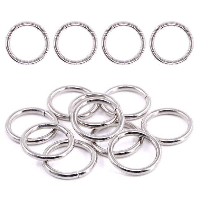 60 Anillas en O Swpeet de Metal Plata de 25 mm, Resistente
