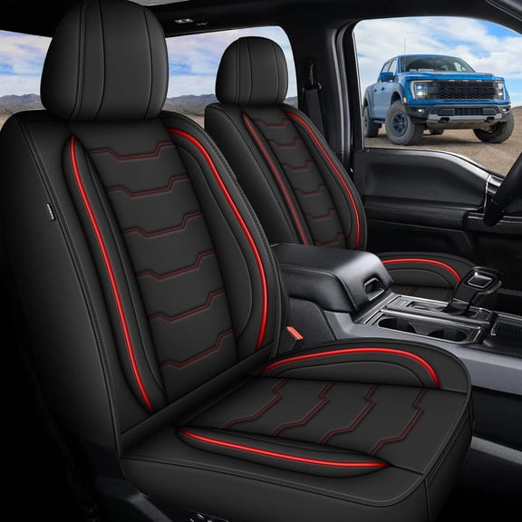 Seat Covers for Ford F150 2009-2026, F250 F350 F450 2017-2026 Full Set Faux Leather 5 Seat Truck Pickup Seat Covers Custom Waterproof
