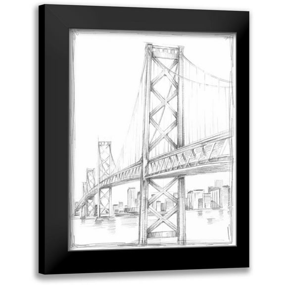Harper, Ethan 12x14 Black Modern Framed Museum Art Print Titled - Suspension Bridge Study II