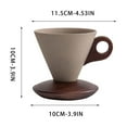 thumbnail image 3 of Retro Ceramic Conical Coffee Mug, Creative Funnel Coffee Cups Set, with Solid Wood Triangle Handle Design and Coaster,for Home, Restaurant, Party and Office Use.200ml, 3 of 7