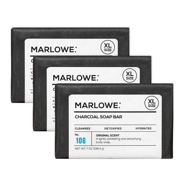Jabón corporal en barra MARLOWE. Carbón No. 106, 200 ml (3 barras) para hombres