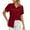 Wine, variant on Giftesty Women's Short Sleeve Buttons Round Neck Easter Solid Color Loose Tops Blouse Sleeve