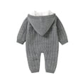 thumbnail image 5 of Qiylii Baby Winter Hooded Knitted Jumpsuit,Long Sleeve Button Down Thick Romper, 5 of 9