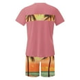 thumbnail image 5 of VBTAPA Men's Summer Tracksuit 2 Piece Beach Outfits Tropical Print Crewneck Tee and Shorts Set Casual Sweat Suit with Pockets Limited Time Sales Pink XL, 5 of 6