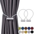 thumbnail image 1 of Magnetic Curtain Tiebacks Curtain Clips Rope Rear Curtain Holders Buckles Curtain Binder Curtain Holders for Home Decoration Cafe Office 2 Pieces Gray, 1 of 7