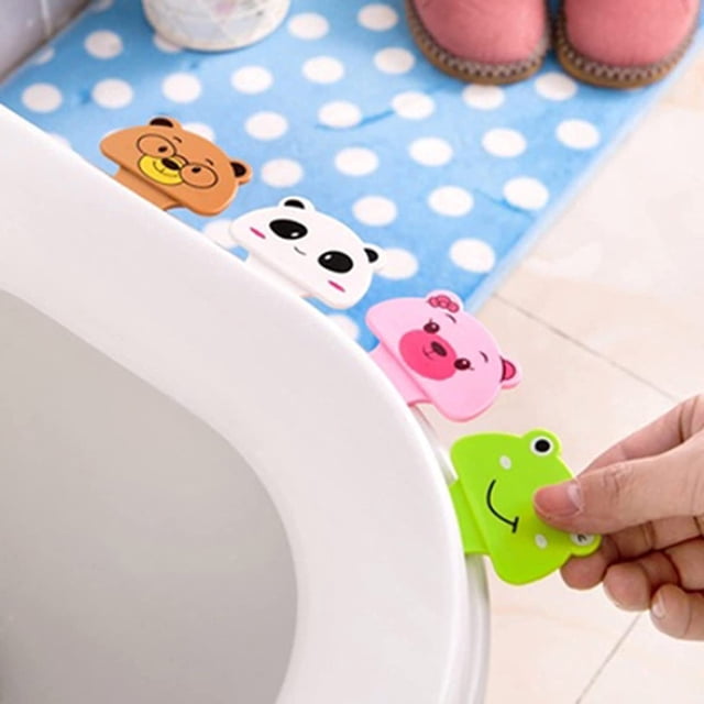 4 Uds. Funda de asiento de inodoro con forma de Animal de dibujos animados, elevador de higiene, elevador de limpieza, levanta la cubierta inferior LingWen 8390615507103