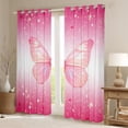 thumbnail image 2 of Homewish Flying Butterfly Black Out Curtains For Children Teens Female,Stars Bling Glitter Curtains Pack of 2 (42x63 Each),Gradient Ombre Pink Bedroom Curtains,Microfiber Bedroom Decor, 2 of 6