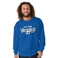 thumbnail image 5 of Eat Veggies Fun Message Vegetarian Sweatshirt for Men or Women Brisco Brands X, 5 of 6