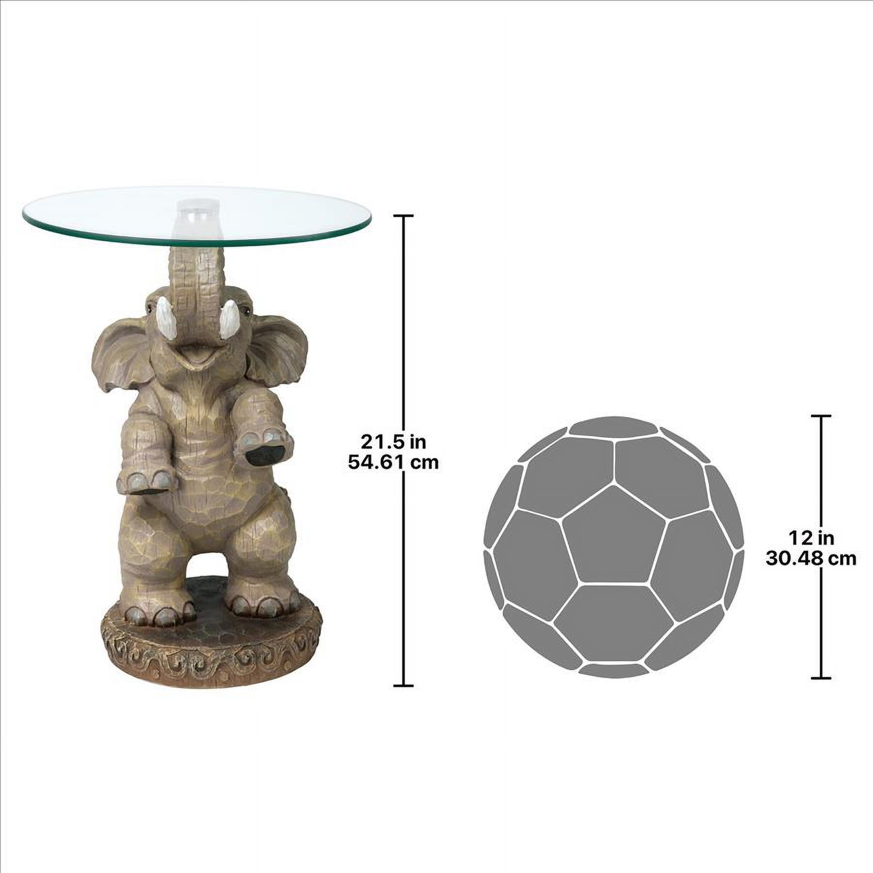 Design Toscano Good Fortune Elephant Glass-Topped Table