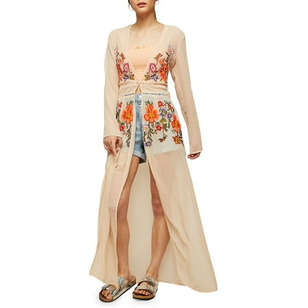 Mesh Kimono - Mesh Embroidered Kimono