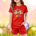 thumbnail image 2 of Gaexia Girls Summer Outfits Round Neck Print Sleeveless Top Clothes Cotton Outfits Short T-Shirt Shorts Set 2 Piece Clothes Set Children Kid Girls, 2 of 4