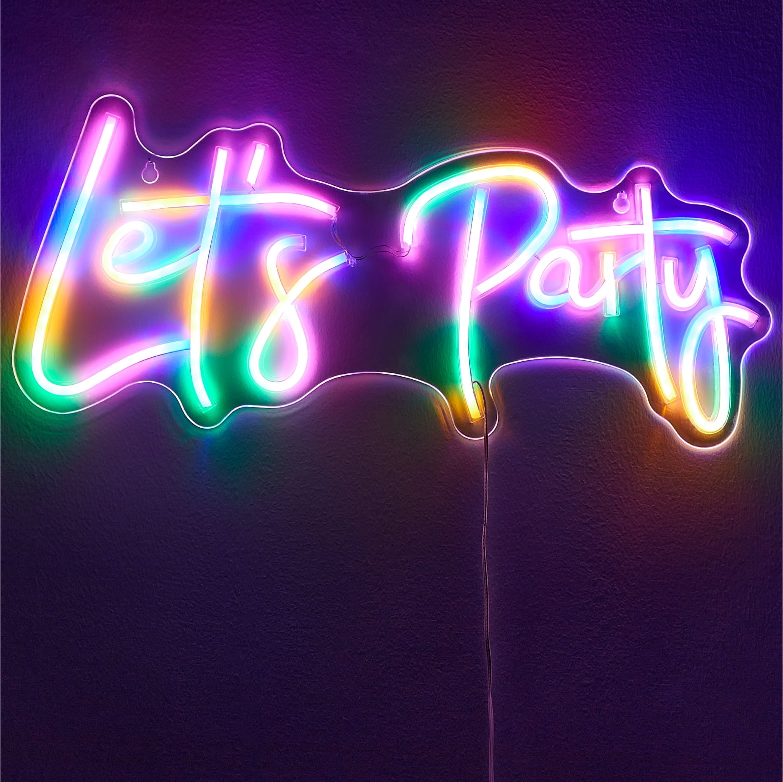 Urban Shop Lets Party LED Neon Color Changing Sign, 20.5
