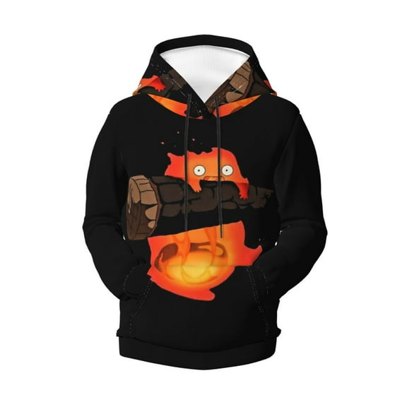 Boys Girls Howls Moving Castl Fire Pullover Hoodies 3D Print Novelty Colorful Kids Hoodie Sweatshirts with Pocket