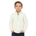 thumbnail image 2 of LittleSpring Boys Girls Quarter Zip Sweater Cable Knit Mock Neck Long Sleeve Pullover Size 4-12, 2 of 6