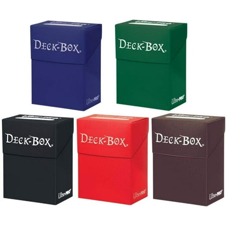 Set of Five New Ultra-Pro Deck Boxes (Dark Colors Incl. Black, Blue, Brown, Green, and Red) For Magic/Pokemon/YuGiOh