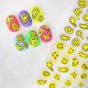 thumbnail image 4 of Graffiti Fun Nail Art Stickers Abstract Smiling Face Nail Decals 3D Self-Adhesive Fashion Trend Charm Yellow Twisted Smiling Face Nail Design Nail DIY, 4 of 4