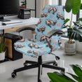 thumbnail image 2 of POLERO Stretch One Piece High Back Office Chair Slipcover, Cute Otter Couple Print Brushed Elastic Fabric Chair Protector for Home Office Workspace, 2 of 7